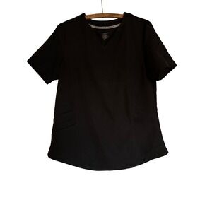 ClimateRight by Cuddl Duds Black V Neck Scrub Top Women's S medical office work